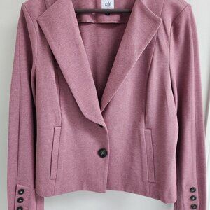 CAbi Blazer Jacket Size 12 Applaud Mauve Dusty Rose #3550 Button Sleeve Pink